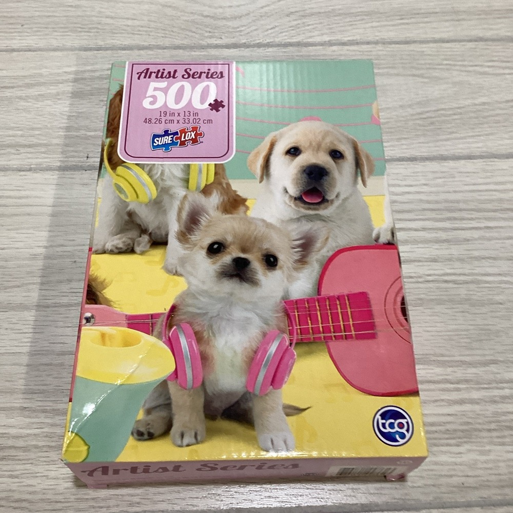 TCG SURELOX 500 Pieces 19"x13" Artist Series Music & Puppies *Factory Sealed*